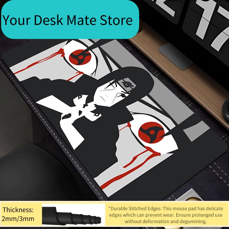 Mouse Pad Anime Naruto Itachi Uchiha Gaming Accessories Mousepad Gamer PC Completo Computer Keyboard Pad Carpet Desk Mat Varmilo