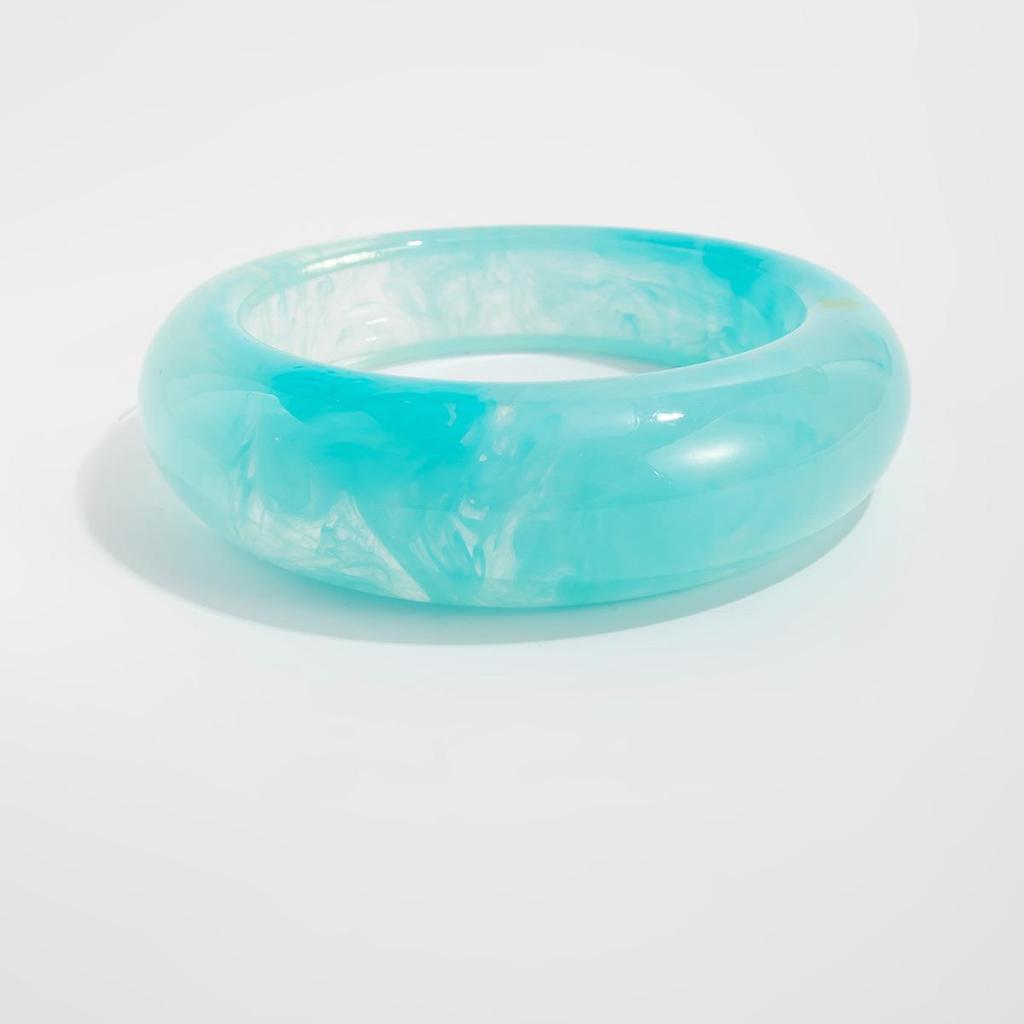 European & American Geometric Ins-Style Wide Face Acrylic Bangle - Colorful & Irregular Design