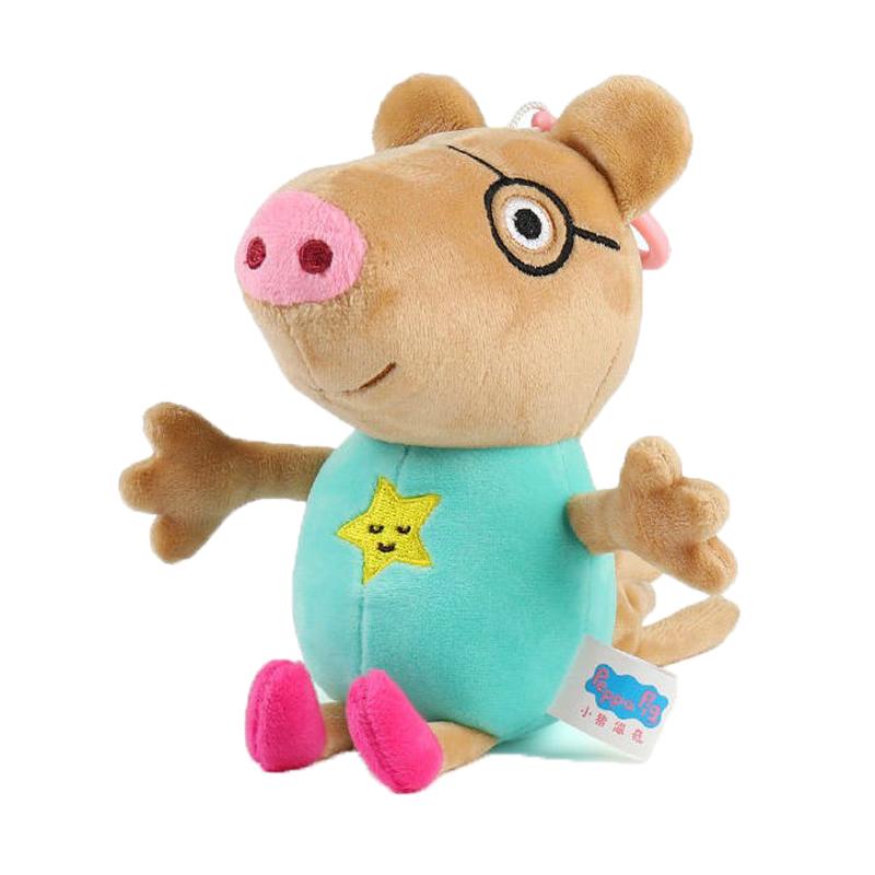 19cm/7.48in Genuine Peppa Pig Plush Filled Kawaii Pendant Doll Toy George & Friends Key Chain Home Party Decorative Toys Gift