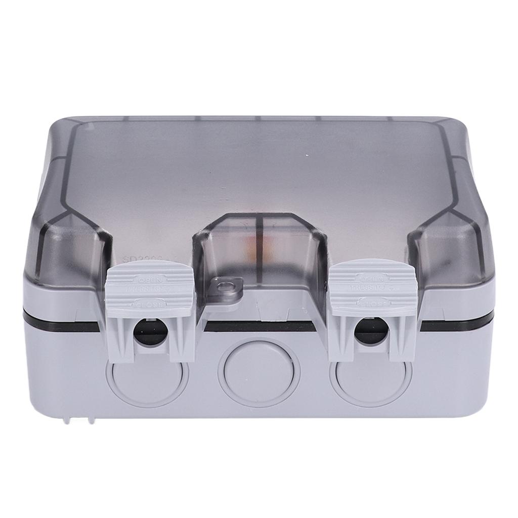 Outdoor Waterproof Socket Wall Electrical Outlets IP66 Weatherproof Box 2 Gang UK Style 250V