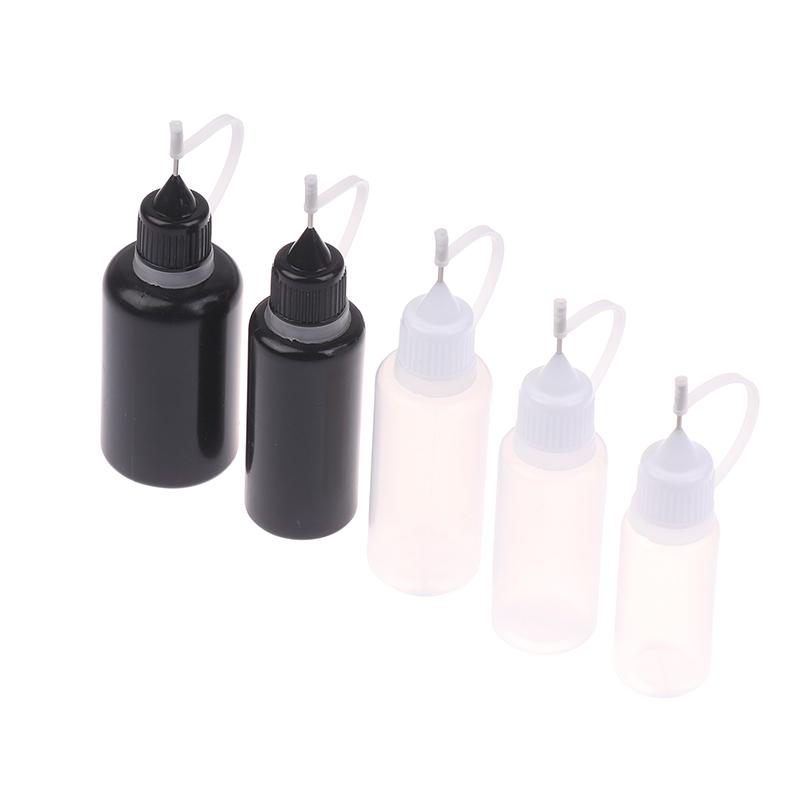 Diy Quilling Tool Empty Needle Tip Glue Bottle With Black Cap Liquid Dropper Containers With Silicone Rings For Crafting