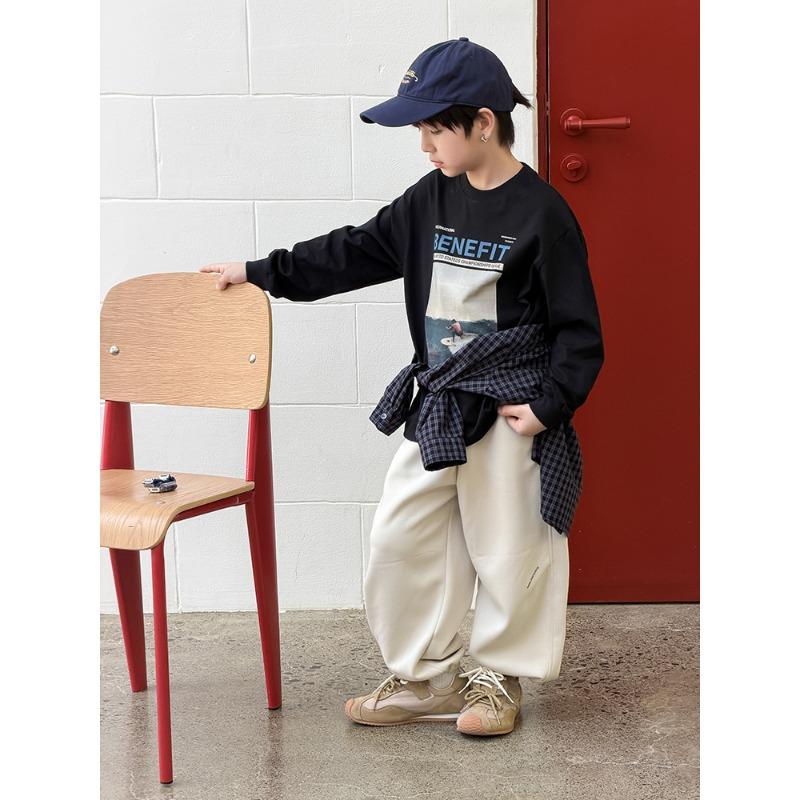 Kids Casual Letter Print Jogger Sweatpants For Boys Girls Autumn
