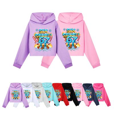 5193 Kids Girls Steal a Brainrot 67 Six Seven Printed Casual Long Sleeves Hoodies Sweatshirt Top