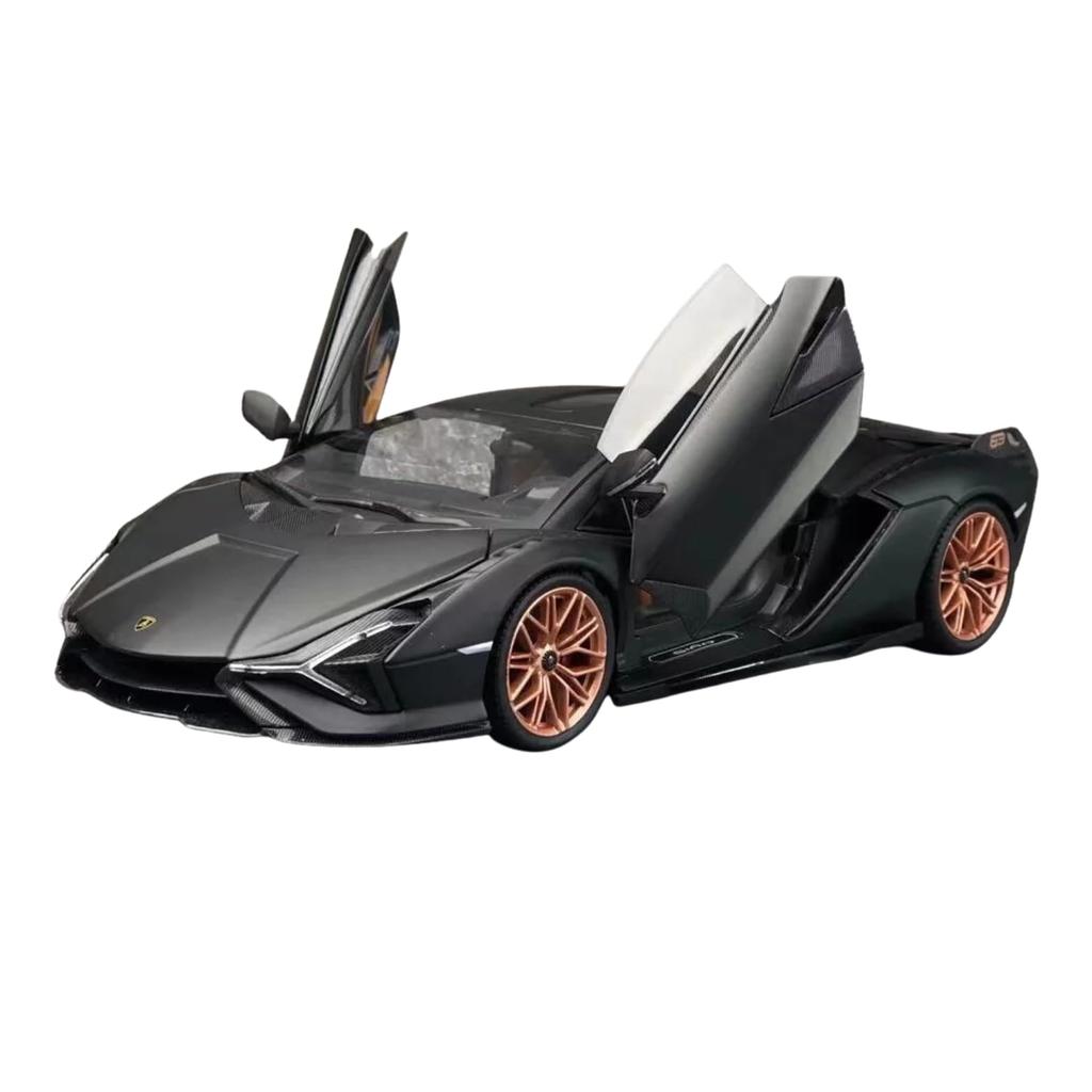 Bburago 1/18 Scale Lamborghini Sián FKP 37 Black (Special Color Version, Not Catalog Included) / Diecast Model Car, Finished Product, 18-11046 BK(CN)
