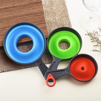 3ks/sada Skládací teleskopická nálevka Nálevka na olej Širokoúhlá Nálevka na džem Náplň silikonová nálevka Nálevka na velké konzervy Kuchyňské nářadí