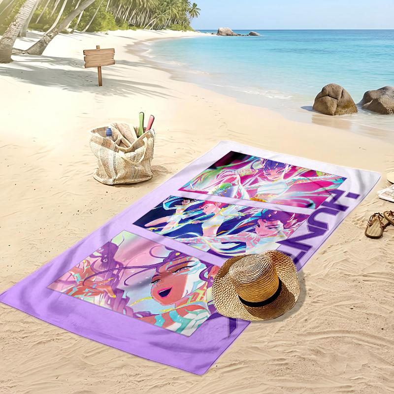 Asciugamano da Spiaggia Stampato Kpop Demon Hunters, Asciugamano Grande Assorbente ad Asciugatura Rapida per Estate e Attività all'Aperto in Acqua