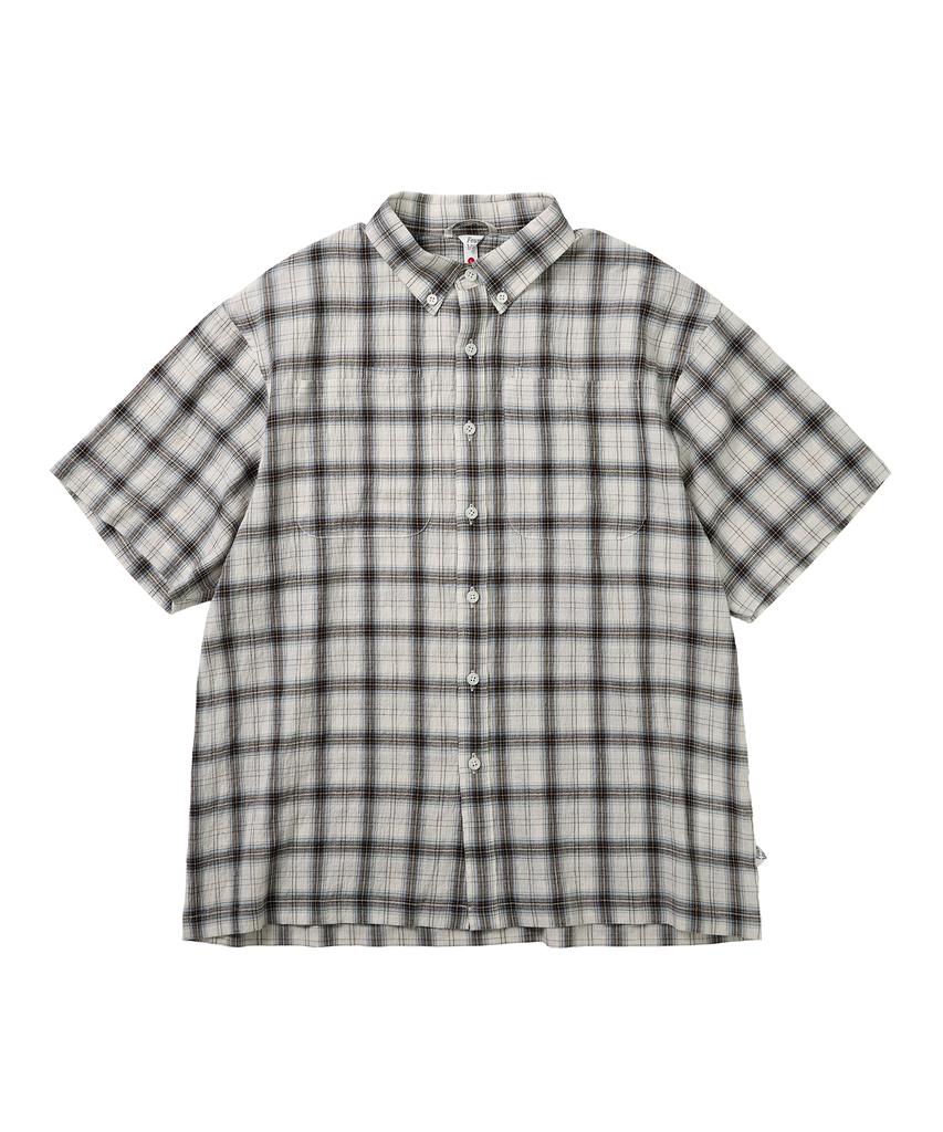 FOUNDPOCKET Bidi Plaid Pocket Ss Shirt Beige