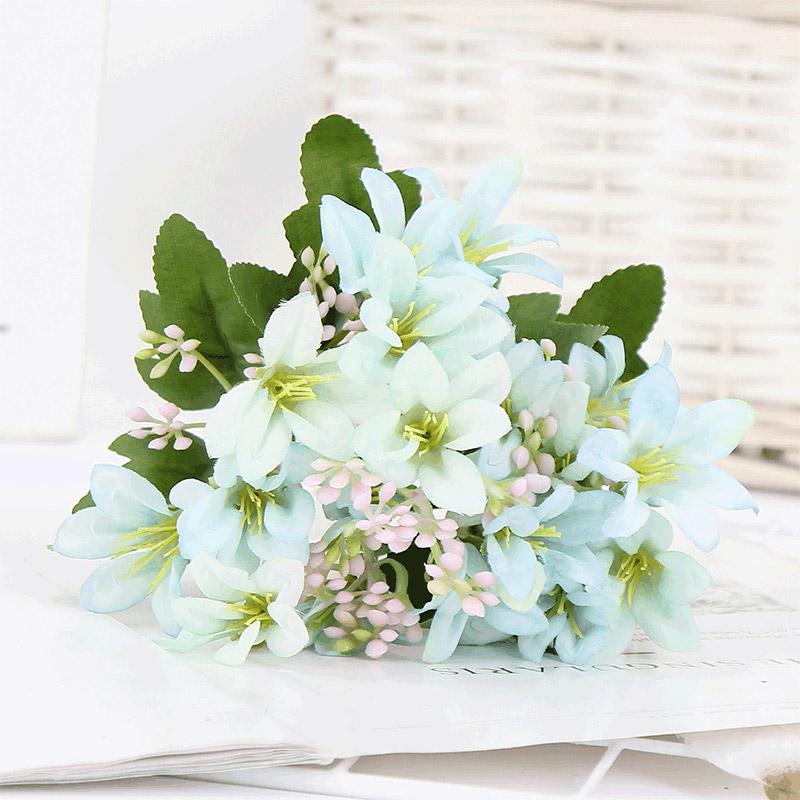 18 Heads Lily Artificial Flowers Wedding Bride Bouquet Home Living Room Decor Romantic Wedding Silk Fake Flower Gift