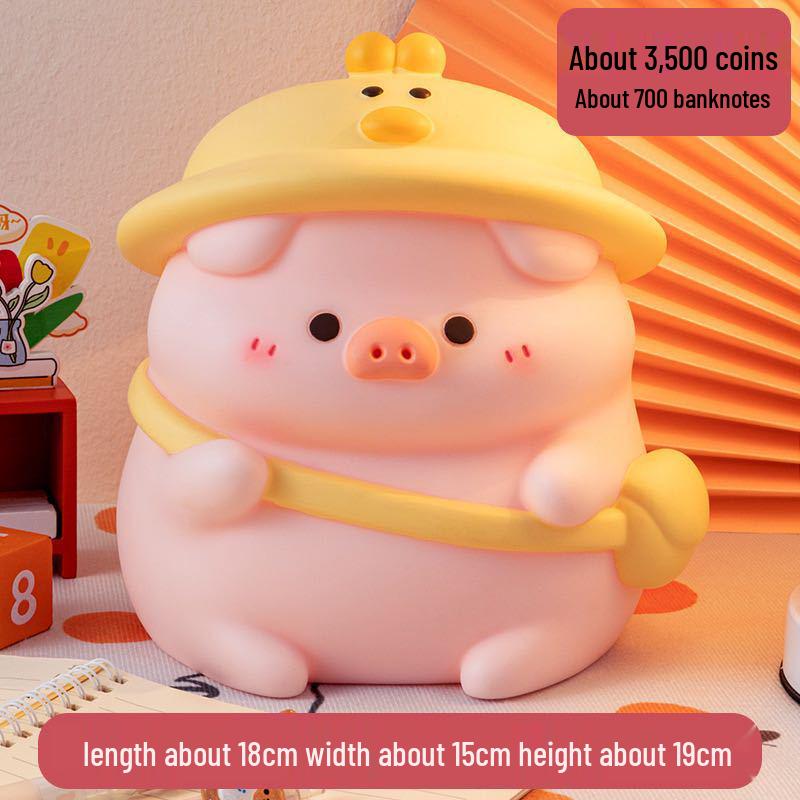 Dudu Pig Cartoon Piggy Bank Toy for Children, Large Capacity Vinyl Savings Bank and Gift.
