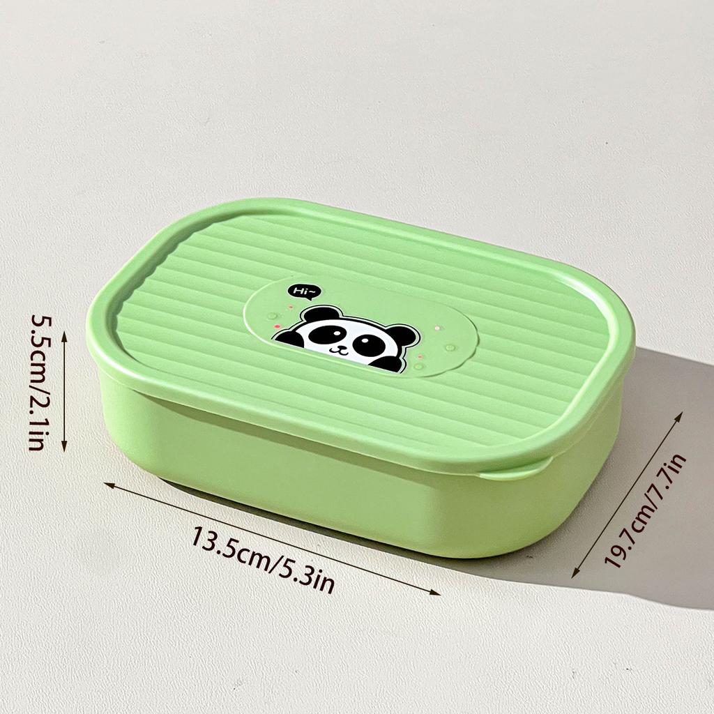 3-Compartment Cute Plastic Lunch Box Portable Detachable Fruit Salad Food Container Divided Bento Box Microwave Safe