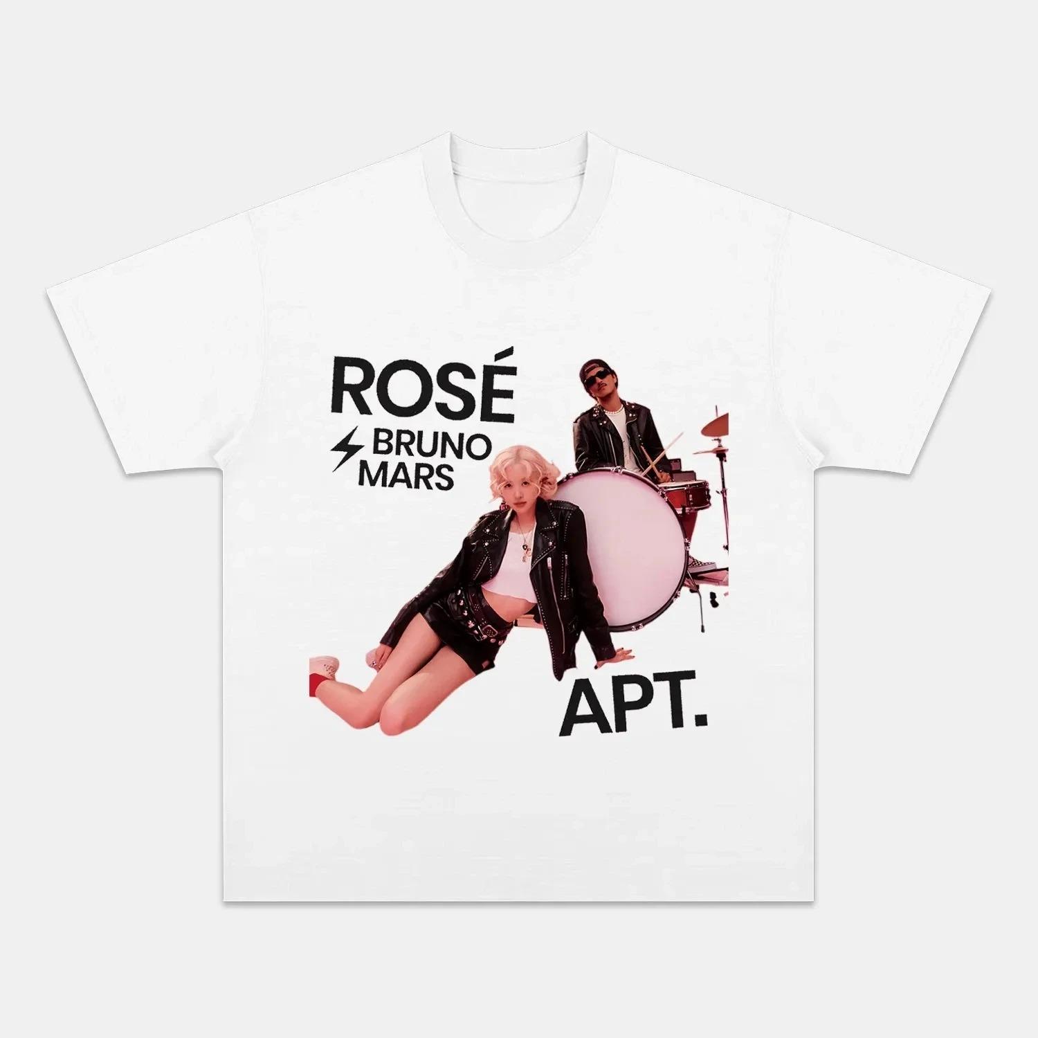 

ROSÉ & Bruno Mars APT. Vintage Pop-Rock Oversized Women And Men T-shirts 4XL