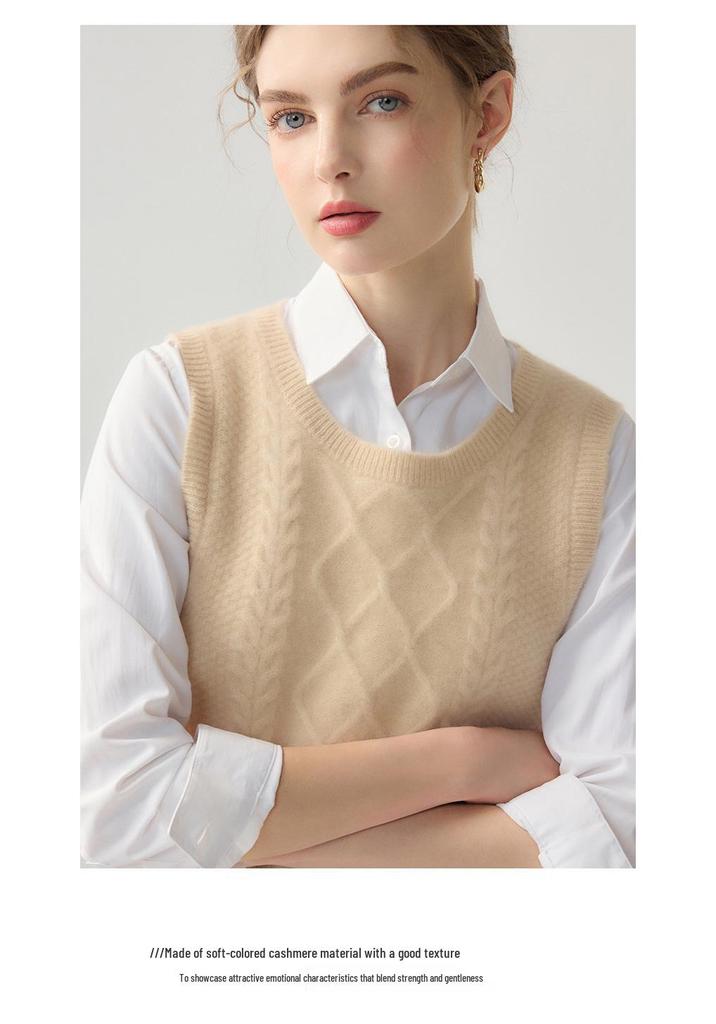 Women's Pure Cashmere Seven-Needle Loose Knit Vest
