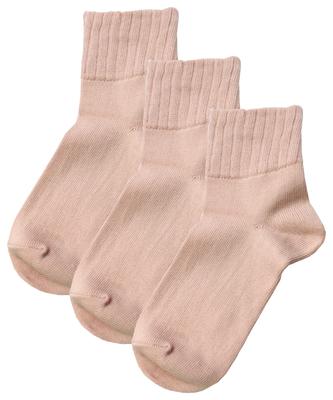 Socken Bio-Baumwolle Lockere Haussocken 3er-Set [Apfel] Damen (Rosa)