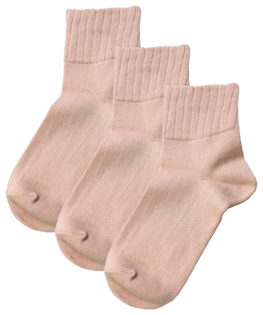 Socks Organic Cotton Loose Room Socks 3 Pair Set [Apple] Women's (Pink)