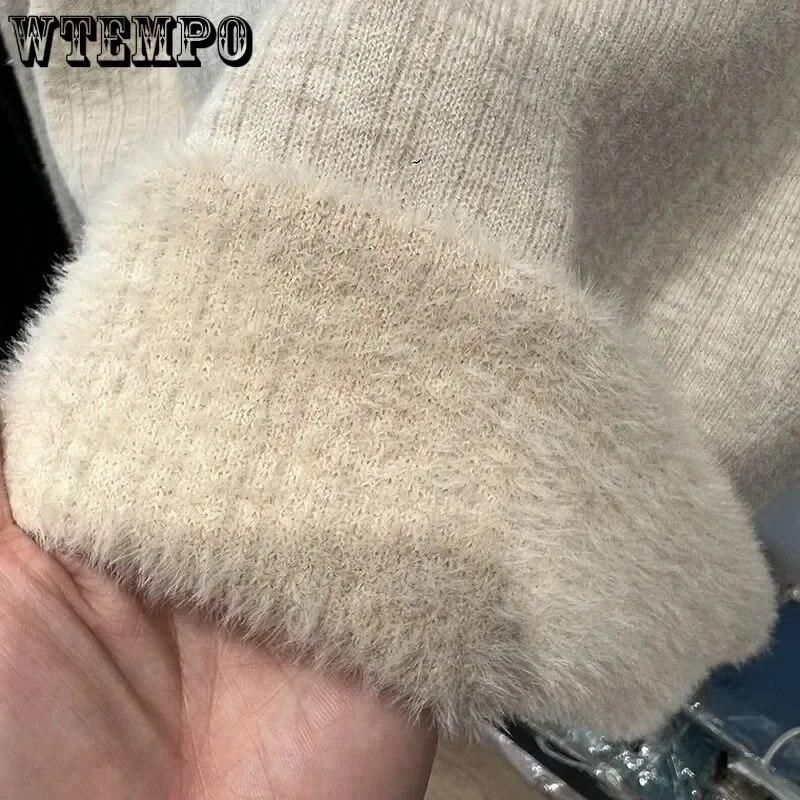 Tricotaj din dantelă Pulover pentru femei de pluș integrat, subțire, cu jumătate de gât înalt, pulover îngroșat, decorare cu perle, pulover de tragere, toamnă iarnă