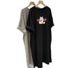 Plus Size Casual Loose Mid-Length Over-the-Knee T-Shirt Dress - Women's Summer Straight Style