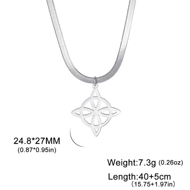 

Vintage Witch Knot Pendant Necklace Snake Chain Choker Necklace for Women Stainless Steel Amulet Witchcraft Jewelry Gift 2026 40-45cm