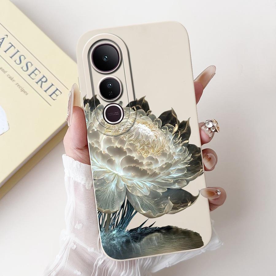 For Vivo V50 Lite Case Liquid Soft Silicone Fashion Newest Painting Back Cover For VivoV50lite V 50 5G Matte Phone Cases