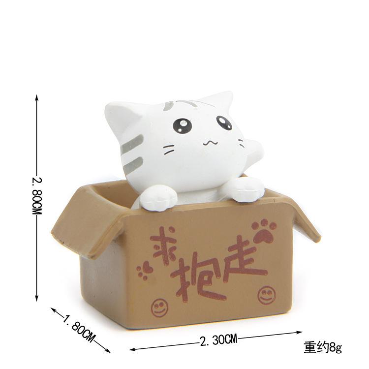 Creative Cartoon Car Ornaments Miniature Landscape Plastic Garden Kitten Statues Cute Toys
