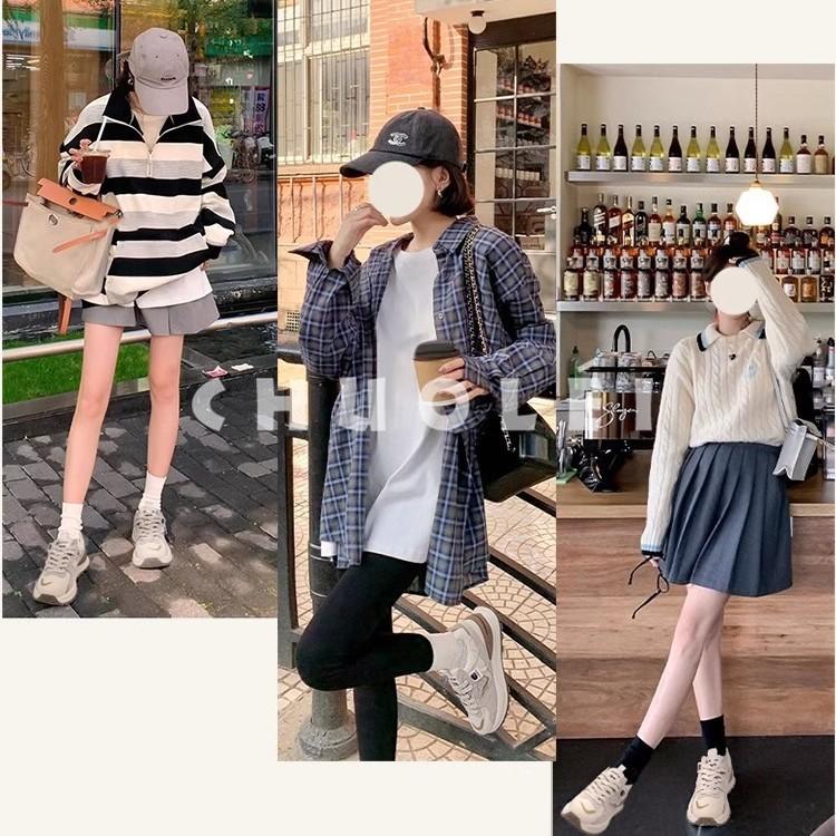 Dad Shoes Women's Shoes 2025 Spring New Retro Color Matching Forrest Gump Shoes Fried Street Heavy Industry White Platform Sneakers