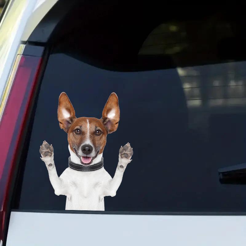 TM28# Funny Jack Russell Terrier Dog Motorcycle Bike Stickers Puppy Car Styling Decals