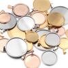 5pcs/Lot Thick 18/20/25/30/35/40mm Round Stainless Steel Round Blank Base for Pendants Tray Cabochon Cameo Bases Setting Jewelry