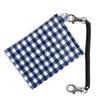 COLORFUL CANDY STYLE Pass with Coil Chain Large Navy Pocket Tissue Case, Unisex, Children's, Train, Bifold, Hook, Check, Blue, N5913200-NVL2511
