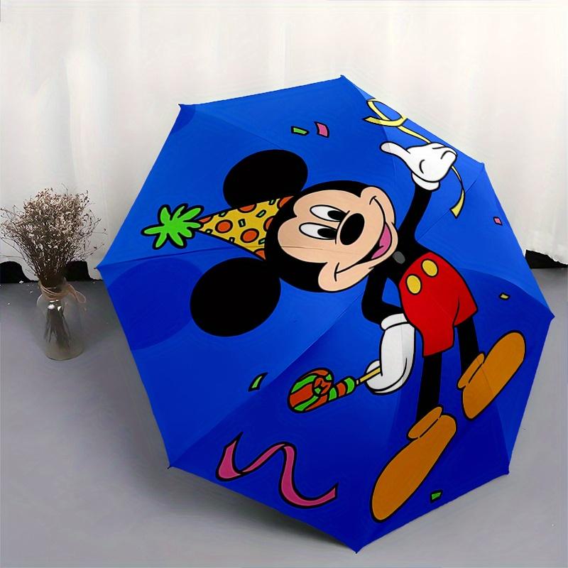 Mickey Mouse Themed Automatic Opening and Closing Folding Umbrella, Reinforced 8 Ribs, Compact Travel Design, Fashionable Folding Umbrella,