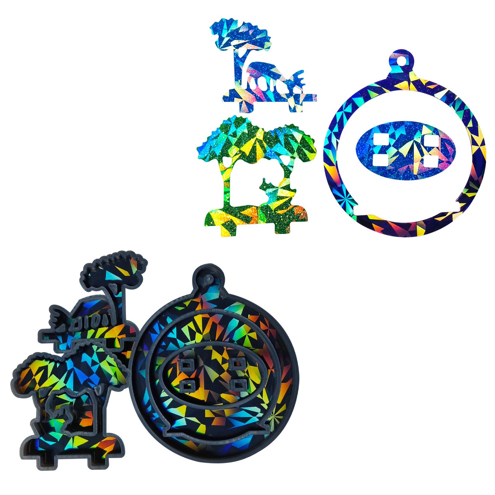 

Гибкая силиконовая форма, голографические лазеры, форма для рождественской елки, кулон, гипсовая форма для украшения, принадлежности для изготовления ювелирных изделий T2 чёрный