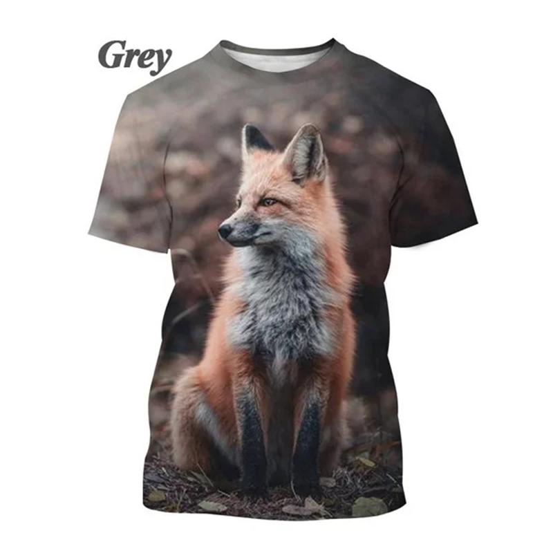 Animal Cute Fox 3D Print T-Shirts Men Women Fashion Casual O-Neck Short Sleeve T Shirt Oversized Harajuku Tees Top Kid Clothing