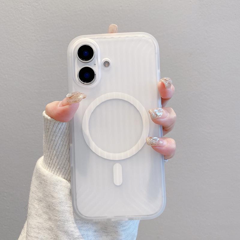 

Geometric Translucent Frosted Magnetic Case for iPhone 16 Pro Max (2025) iPhone 15