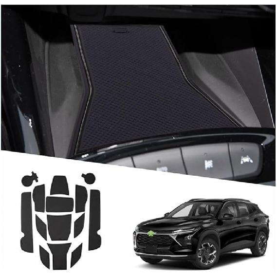 2025 Trax Door Slot Mat for Chevy Trax 2025 Accessories,Non-Slip Mats Cup Holder Inserts Interior Mats Center Console Liner Compatible with 2024 2025