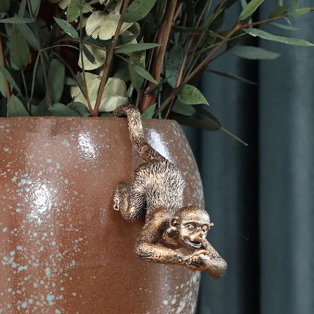 1Pc Bonsai Monkey Hanging Outdoor Gardening Statue, Resin Furniture Living Room Hanging Decoration, Outdoor Garden Hanging Decoration