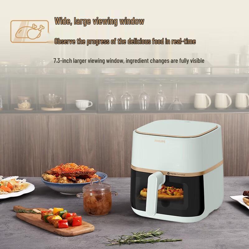 Philips 5L Smart Air Fryer with Visible Window CN plug (adapter included)