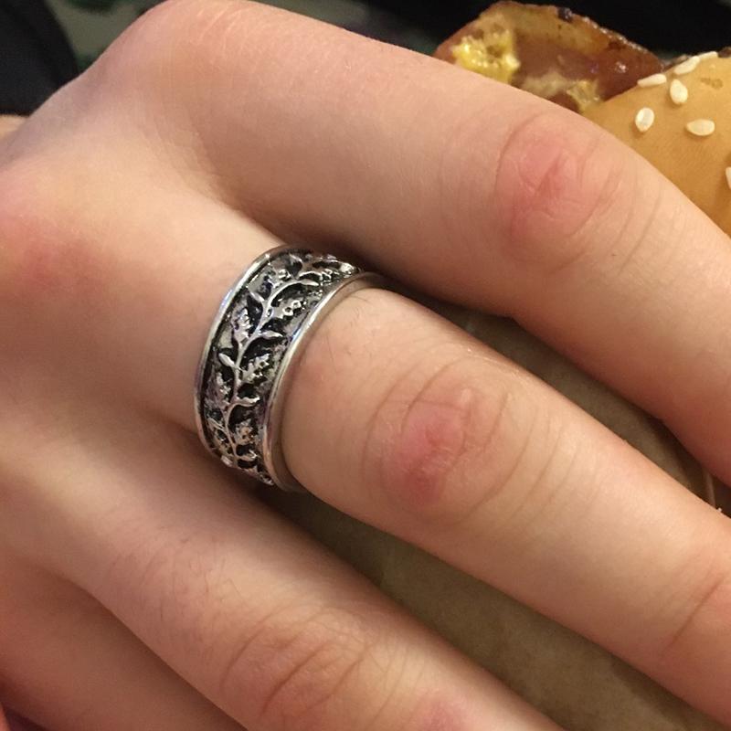 Vintage Snidad Bladgren Mönster Ring För Kvinnor Antik Koppar Färg Bohemiska Retro Accessoarer Vigselring Smycke Present