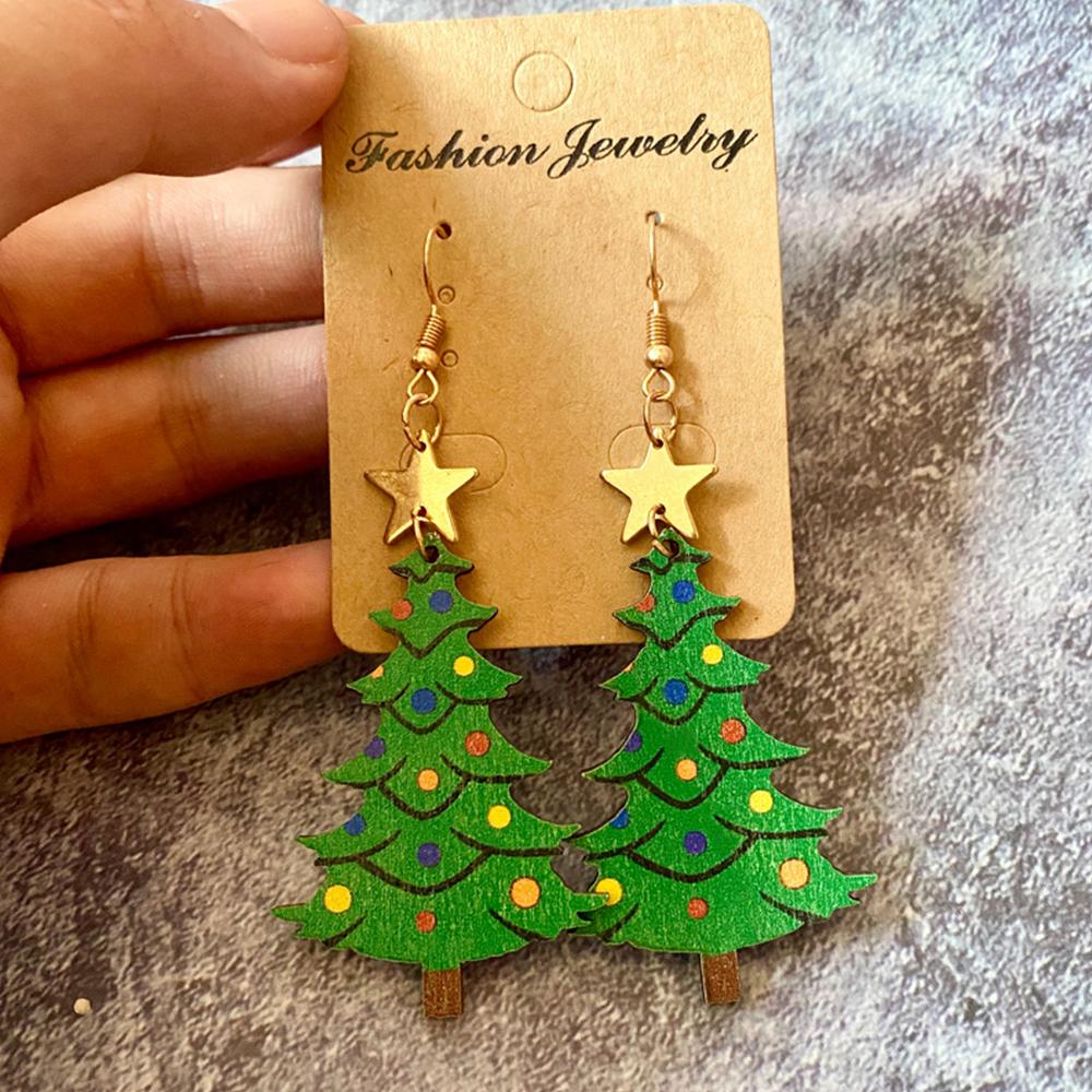 2 Pair Christmas Earrings Lightweight Long Dangle Earrings For Christmas