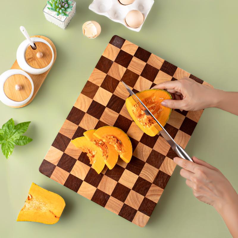 Acacia Wood Cutting Board, Checkerboard Cutting Board, Durable Cutting Board, Solid Wood Splicing Kitchen Cutting Board