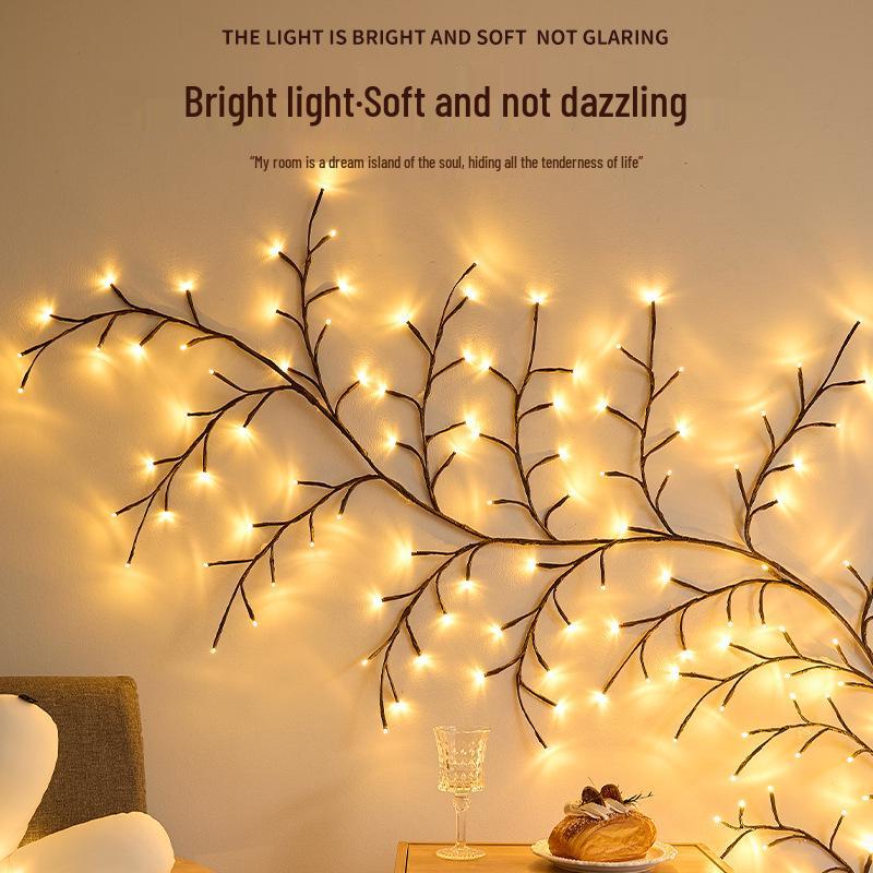 

Приграничные светодиодные ротанговые гирлянды - Декоративное, Гибкое, Романтическое освещение для спальни 1.6m 72 Lights