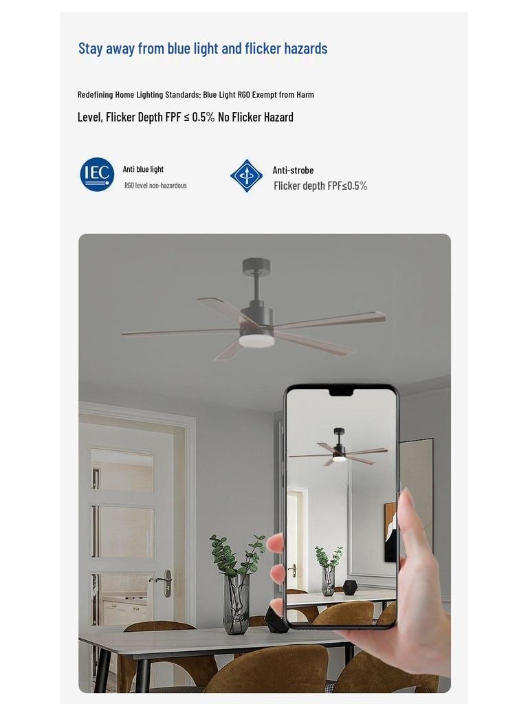 Nordic 54-Inch Ceiling Fan with Light and Chandelier for Living/Dining Room