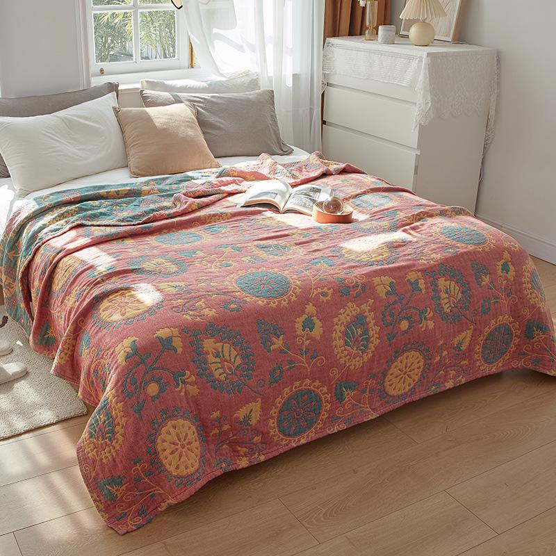 Pure Cotton Gauze Blanket - Four-Layer Single/Double Nap Blanket, Summer Air Conditioning Quilt