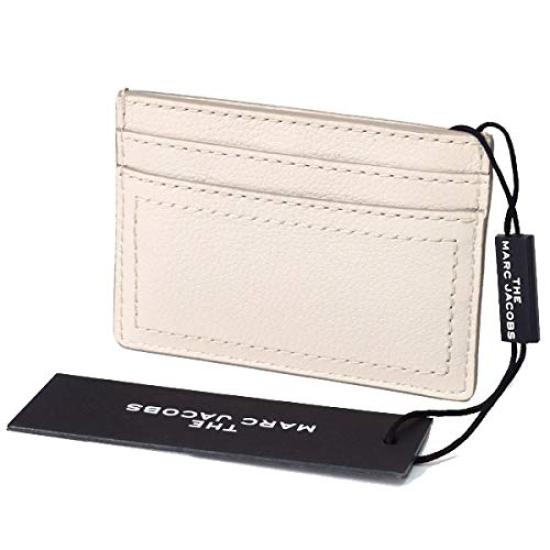 Marc Jacobs The Soft Shot Double J Logo Grained Leather Card M0015121 Case, Cream,