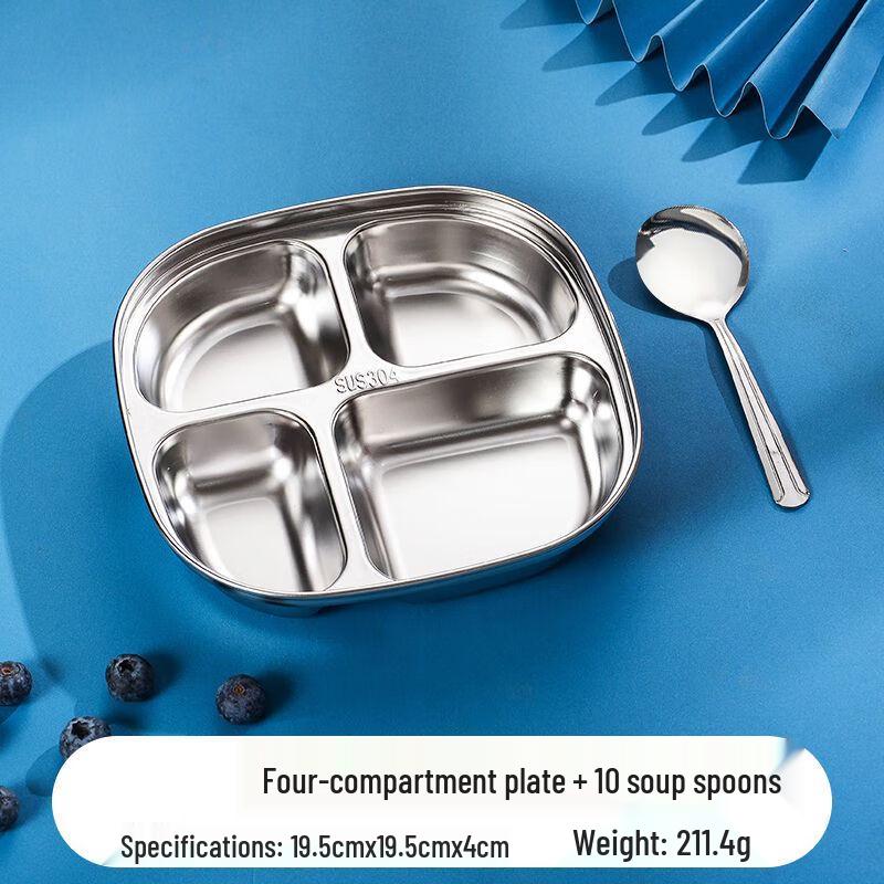 Kids' Stainless Steel Divided Dinner Plate Set