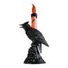Schwarze Krähenstatue Leuchtender Kerzenständer LED-Kerzen Batteriebetriebene Kerzen Halloween Heimdekorationen Tischlampe