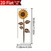 Rustic Metal Sunflower Garden Stake Decorative Outdoor Yard Art Retro Flower Stakes Lawn Ornament Garden Decoration Accessories