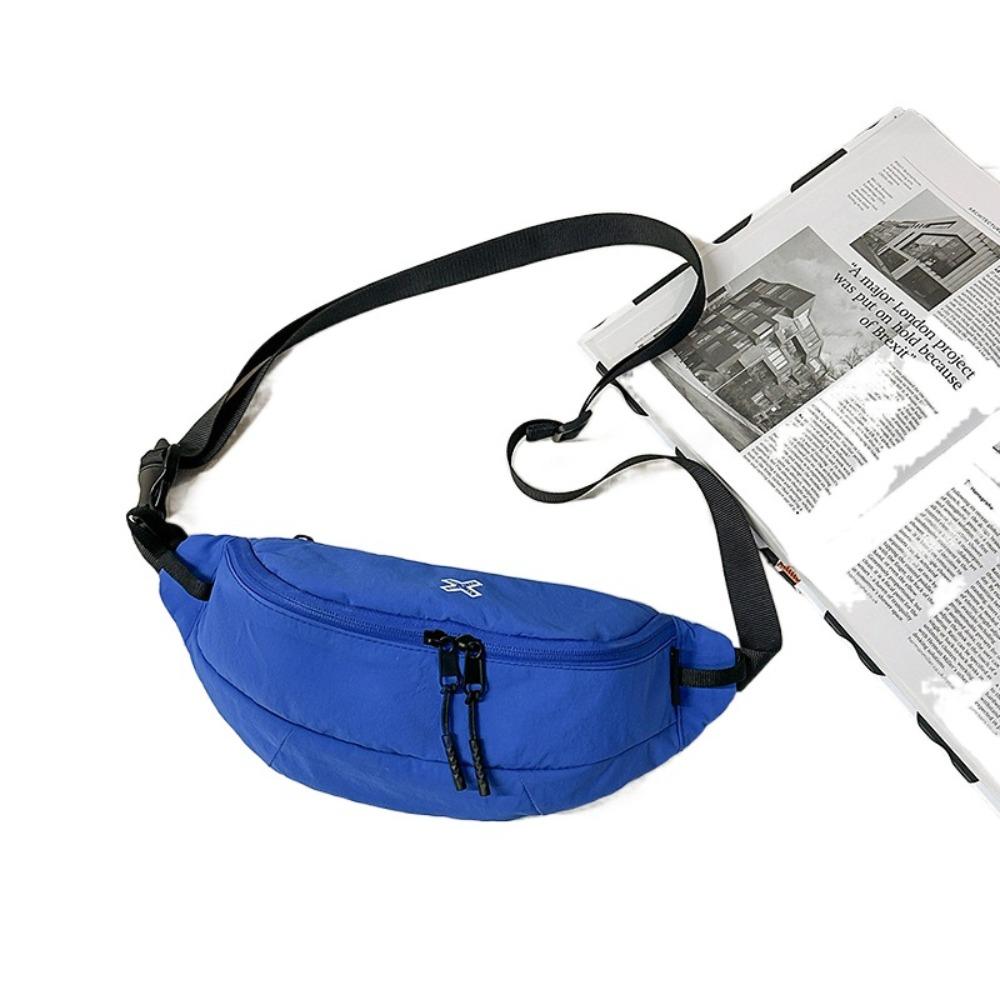 

Nylon Sports Chest Bag Color Contrast Men Waist Bag Simple Crossbody Dumpling Bag Unisex