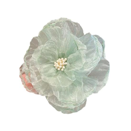 Hairpin Glitter Mesh Yarn Multi-Layered Flowers Decor Hair Clip Fairy Princess Style Hair Accessories