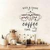 Adesivo Murale Tazza da Caffè Tè Rimovibile Stacca e Attacca Latte Decorazioni Murali Adesivi Cartello Caffè Divertente per Cucina Casa Ufficio