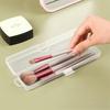 3 pcs Dustproof Lid Cosmetics Storage Box Portable Clear Storage Case Makeup Brush Organizer  Travel
