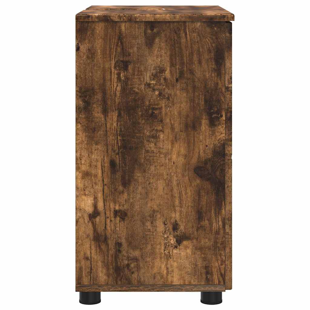 Bathroom Cabinet with Door Smoked Oak 61 x 35 x 64 cm