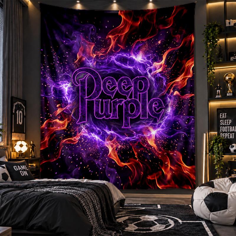 Wall Hanging Tapestry Deep Purple Print Cloth for Living Room Bedroom Home Decor